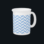 Herringbone Blue White Beach Colors Drink Pitcher<br><div class="desc">This pretty,  beach-house-inspired design has a lightly textured blue-and-white herringbone pattern. This modern,  elegant design will be perfect to match your coastal / ocean / nautical theme home decor. 

 This is part of a matching set. See the rest under the "Beach House Personalized" category of our store.</div>