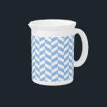 Herringbone Blue White Beach Colors Drink Pitcher<br><div class="desc">This pretty,  beach-house-inspired design has a lightly textured blue-and-white herringbone pattern. This modern,  elegant design will be perfect to match your coastal / ocean / nautical theme home decor. 

 This is part of a matching set. See the rest under the "Beach House Personalized" category of our store.</div>