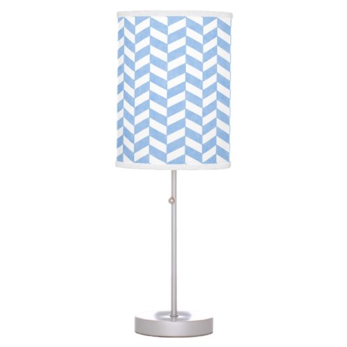 Herringbone Blue White Beach Colors Table Lamp