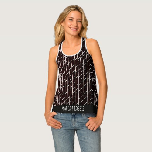 Herringbone braided braid Beige Minimal Pattern Tank Top