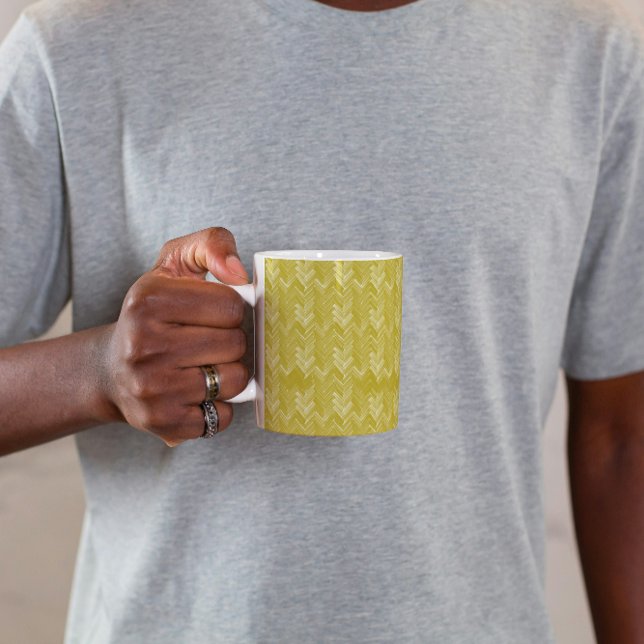 Herringbone Chevron Pattern Vintage Gold  Coffee Mug (Creator Uploaded)