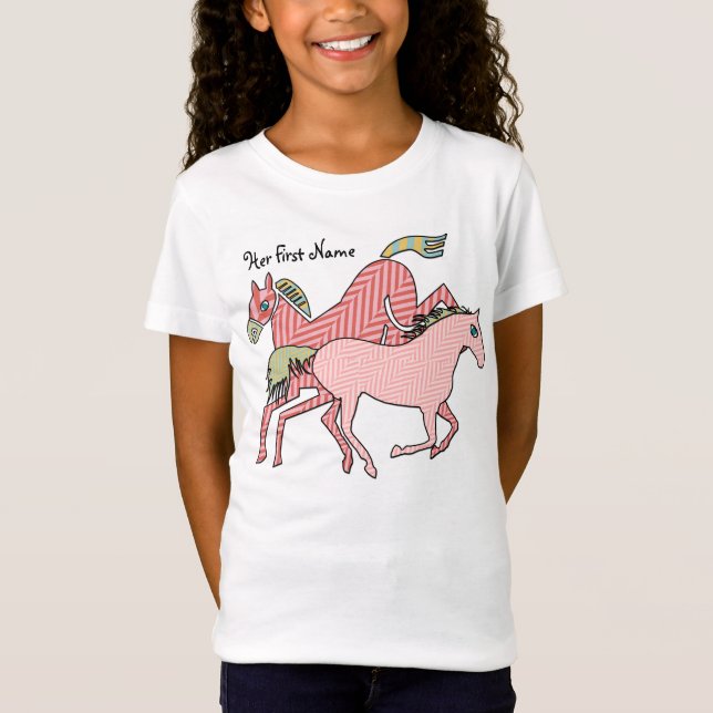 Herringbone Horses (Personalized) T-Shirt (Front)