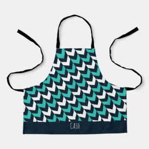 Herringbone Navy Blue Minimal Pattern Apron