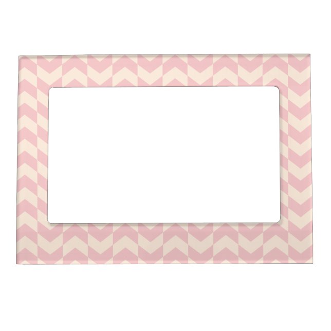 Herringbone Pattern Blush Pink Magnetic Frame (Front)