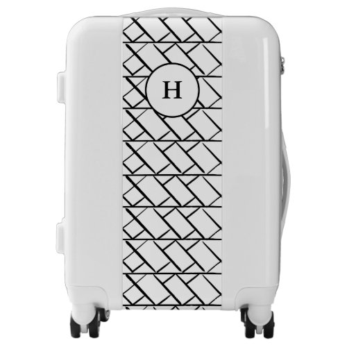 Herringbone pattern brush stroke personalized luggage
