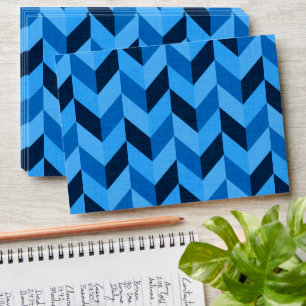 Herringbone pattern in blue envelope