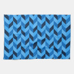 Herringbone pattern in blue kitchen towel
