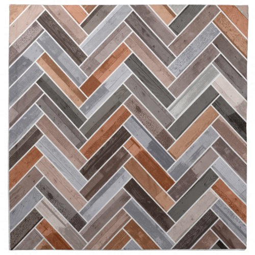 Herringbone Pattern in Earthen Rock Colors Cloth Napkin