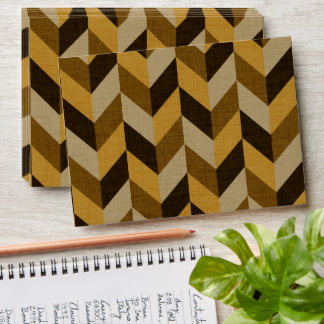 Herringbone pattern in golden & brown envelope