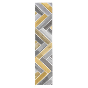 Yellow and online gray table runner