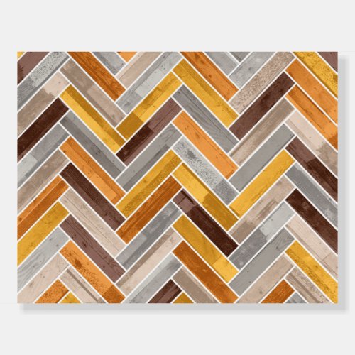 Herringbone Pattern in Orange Brown Grey Foam Board