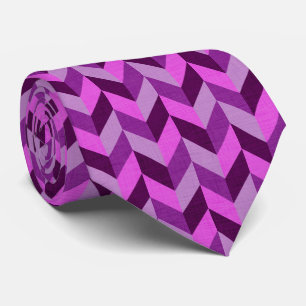 Herringbone pattern in purple neck tie