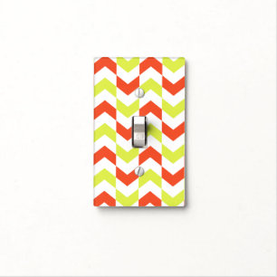 Herringbone Pattern Red&Green Light Switch Cover