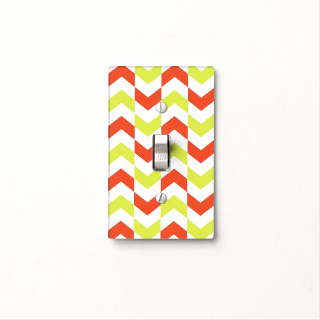 Herringbone Pattern Red&Green Light Switch Cover (In Situ)