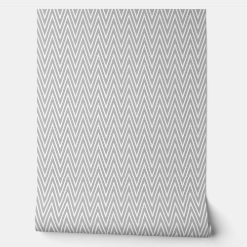 Herringbone Pattern Simple Minimalist Modern Gray Wallpaper