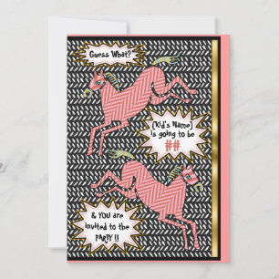 Herringbone Ponies (Personalized Birthday Party) Invitation