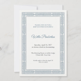 Herringbone Sprigling Baby Shower Invitation