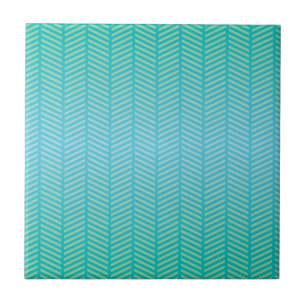 Herringbone Turquoise Blue Ceramic Tile