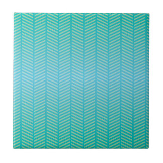 Herringbone Turquoise Blue Ceramic Tile