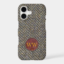 Herringbone Tweed and Leather Monogram