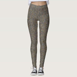 Herringbone Tweed Art Pattern Leggings