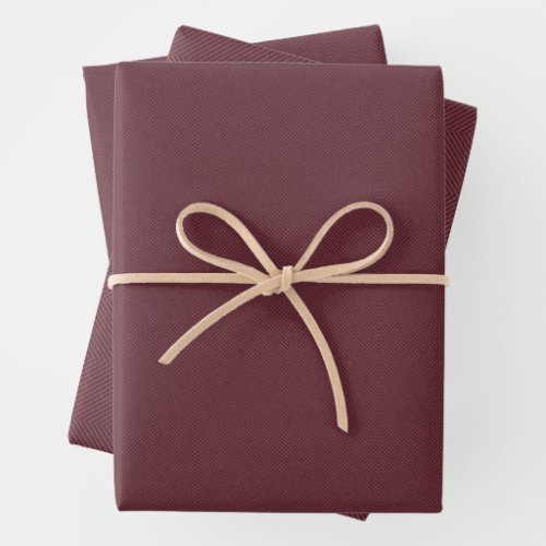 Herringbone tweed classic maroon red Christmas Wrapping Paper Sheets