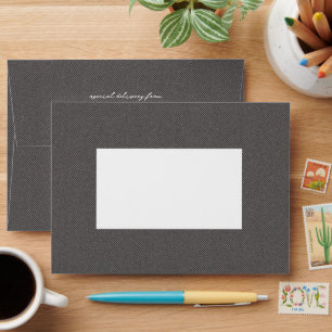 Herringbone tweed classic preppy gray graduation envelope