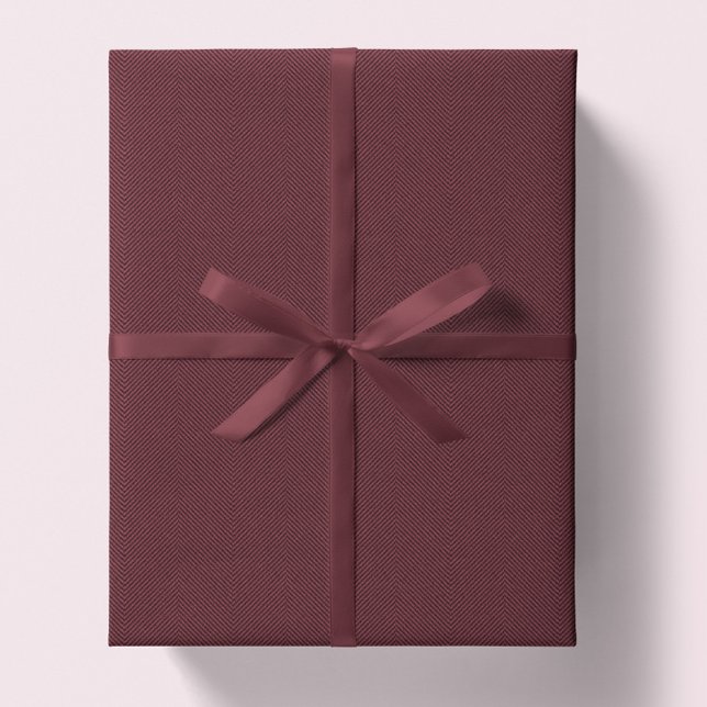 Herringbone tweed deep red Christmas holiday Wrapping Paper (Creator Uploaded)