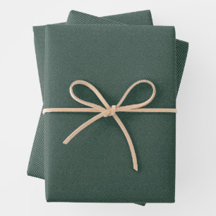 Herringbone tweed effect classic green Christmas Wrapping Paper Sheets