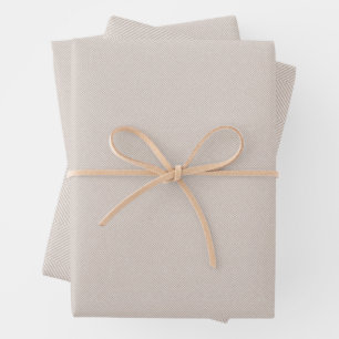 Herringbone tweed effect neutral beige holiday wrapping paper sheets
