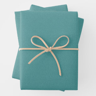 Herringbone tweed effect simple fun teal wrapping paper sheets