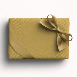 Herringbone tweed golden yellow holiday wrapping paper