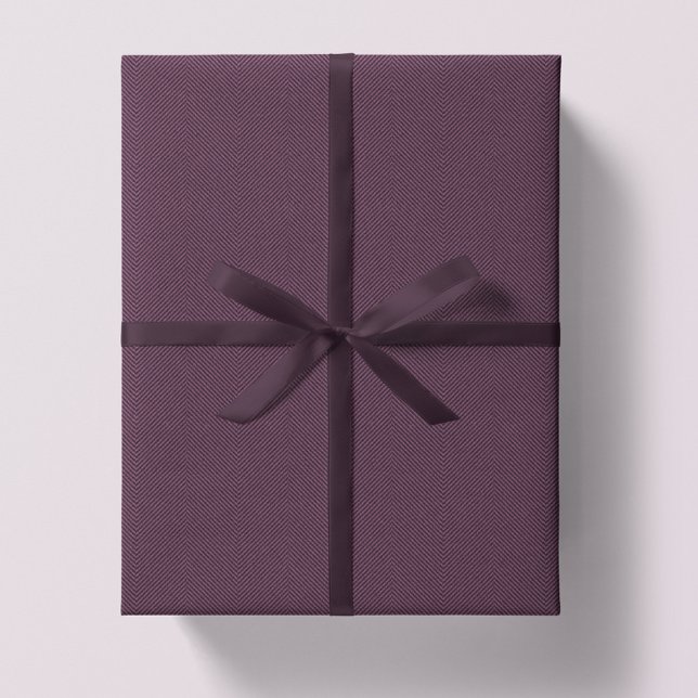 Herringbone tweed plum purple Christmas holiday Wrapping Paper (Creator Uploaded)