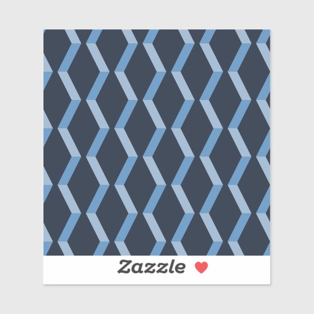 Herringbone Weave Blue Seamless Pattern Sticker (Sheet)