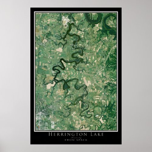 Herrington Lake Kentucky Satellite Poster Map