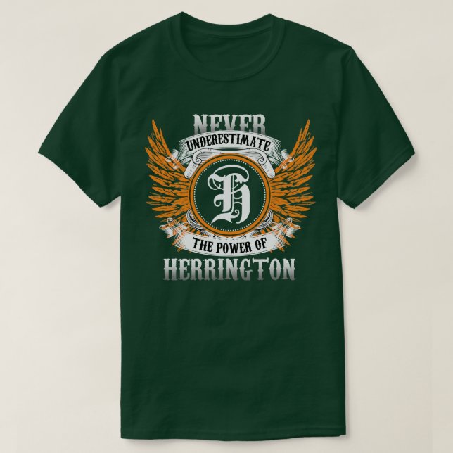 Herrington Name Shirt Never Underestimate The Powe (Design Front)