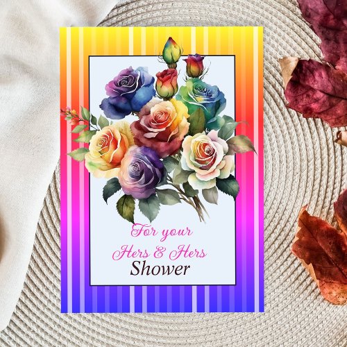 Hers and Hers Lesbian Shower Note Card