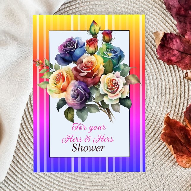 Hers and Hers Lesbian Shower Note Card (Creator Uploaded)