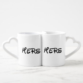 HERS AND HERS, LESBIAN WEDDING GIFT COFFEE MUG SET