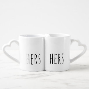 'Hers & Hers' Couples Bridal Shower Wedding Gift  Coffee Mug Set
