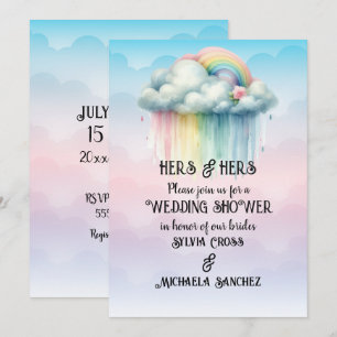 HERS & HERS Lesbian Wedding Shower Invitation