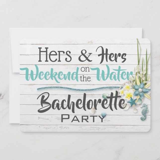 Hers & Hers "Water" Bachelorette Party Invitation (Front)
