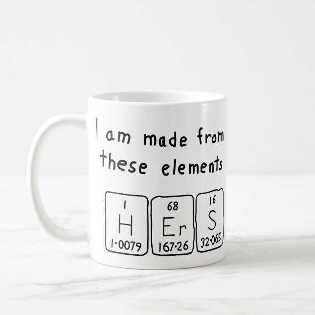Hers periodic table name mug (Left)
