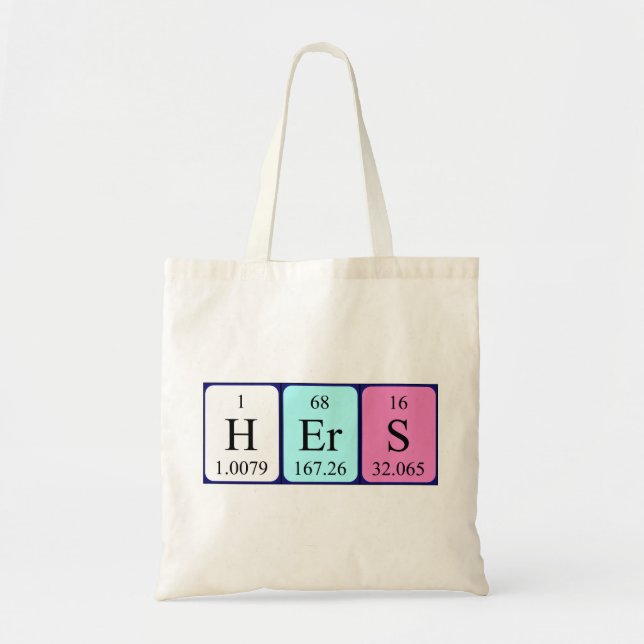 Hers periodic table name tote bag (Front)