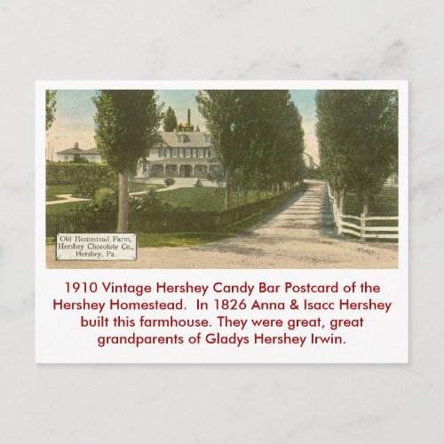 Hershey Candy Bar Postcard