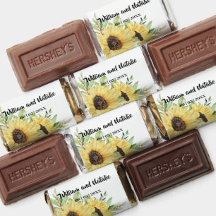 Hershey Mini Bar Favors Sunflowers Wedding
