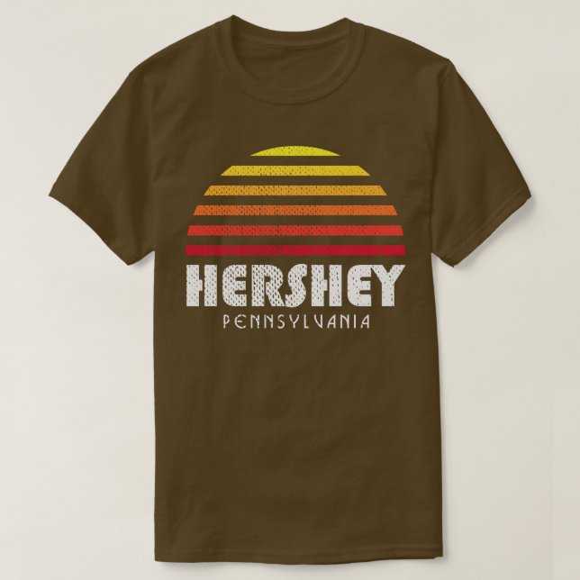 Hershey PA Retro Sunset Pennsylvania T-Shirt (Design Front)