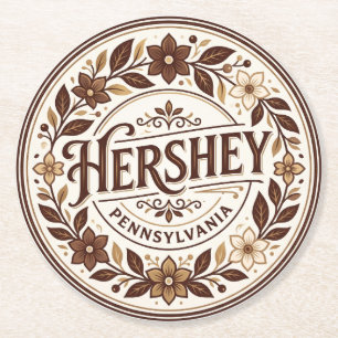 Hershey USA Round Paper Coaster