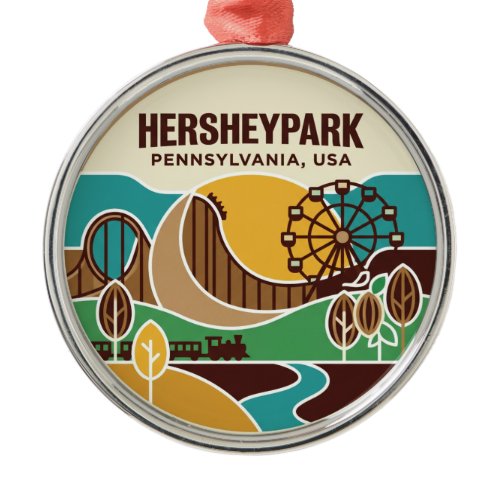 Hersheypark USA Metal Ornament