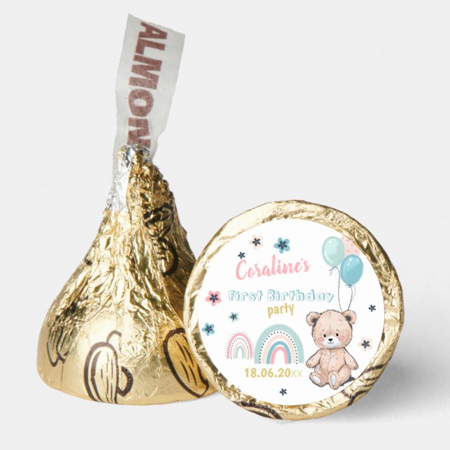 Hershey's Candy Favors for 1st Birthday . (Front)